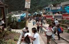 Coming into Aguas Calientes Station. Luckily, there are not too many train movements here ... 
